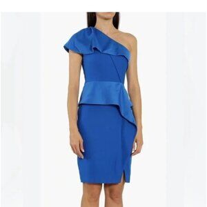 NWT Ted Baker asymmetrical blue formal dress, size 2